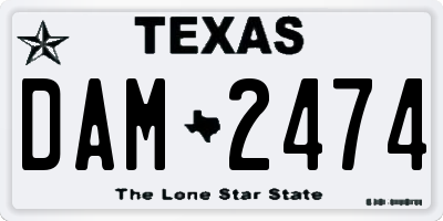 TX license plate DAM2474