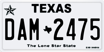 TX license plate DAM2475
