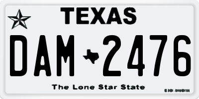 TX license plate DAM2476