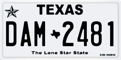 TX license plate DAM2481