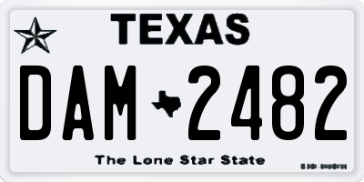 TX license plate DAM2482