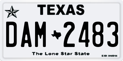 TX license plate DAM2483