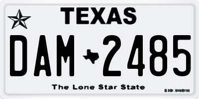 TX license plate DAM2485
