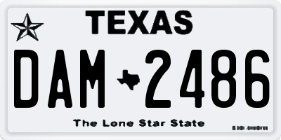 TX license plate DAM2486