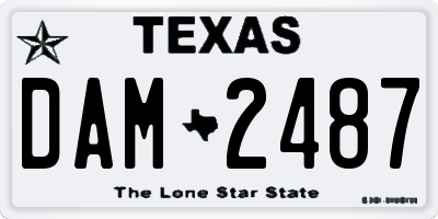 TX license plate DAM2487