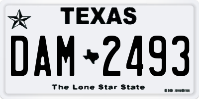 TX license plate DAM2493