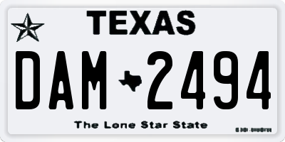 TX license plate DAM2494