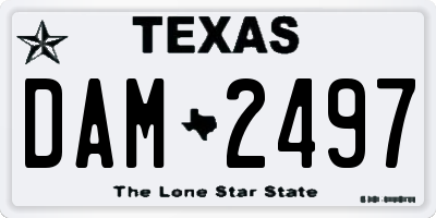 TX license plate DAM2497