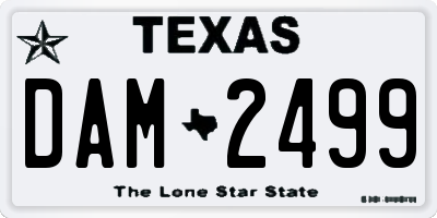 TX license plate DAM2499