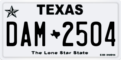TX license plate DAM2504