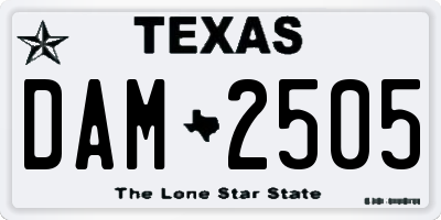 TX license plate DAM2505