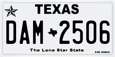 TX license plate DAM2506