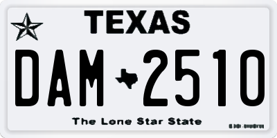 TX license plate DAM2510