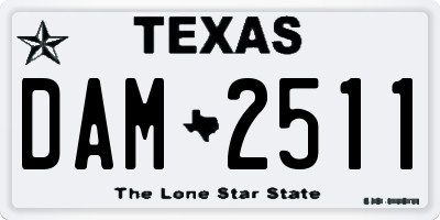 TX license plate DAM2511