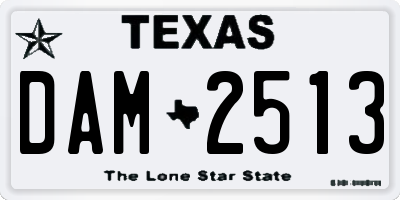 TX license plate DAM2513