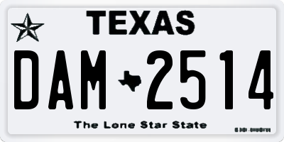 TX license plate DAM2514