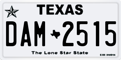 TX license plate DAM2515