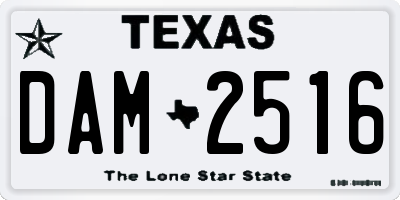 TX license plate DAM2516
