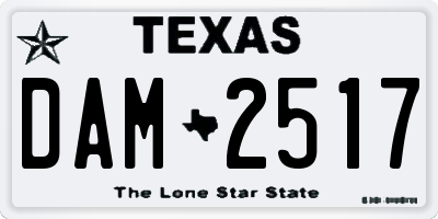 TX license plate DAM2517