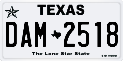 TX license plate DAM2518