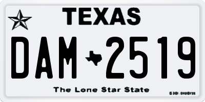 TX license plate DAM2519