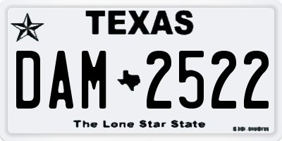 TX license plate DAM2522