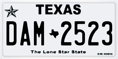 TX license plate DAM2523
