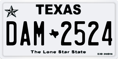 TX license plate DAM2524
