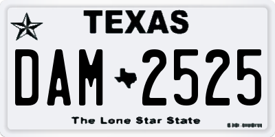 TX license plate DAM2525