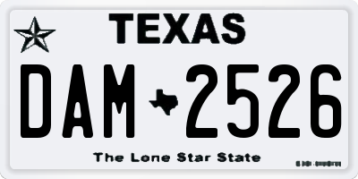 TX license plate DAM2526