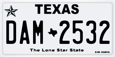 TX license plate DAM2532