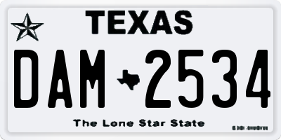 TX license plate DAM2534