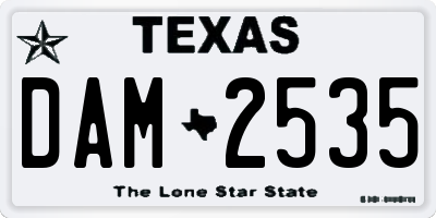 TX license plate DAM2535