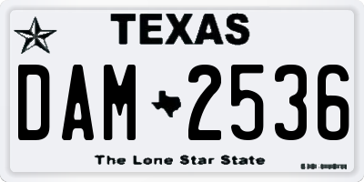 TX license plate DAM2536