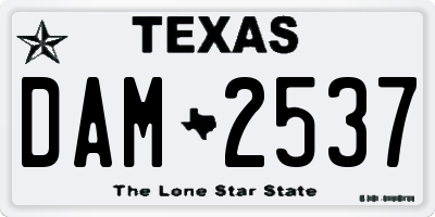 TX license plate DAM2537