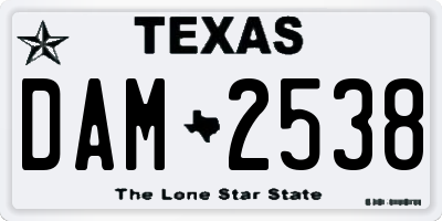 TX license plate DAM2538