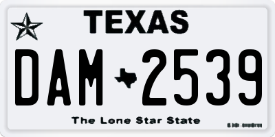TX license plate DAM2539
