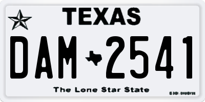 TX license plate DAM2541