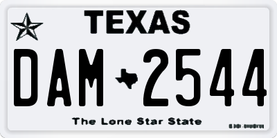 TX license plate DAM2544