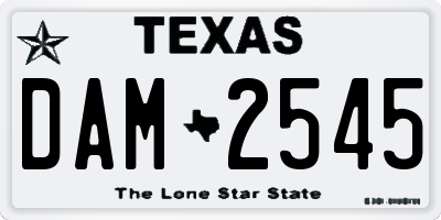 TX license plate DAM2545