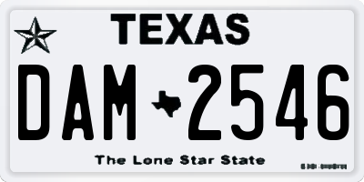 TX license plate DAM2546