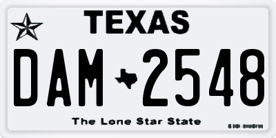TX license plate DAM2548