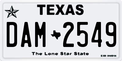 TX license plate DAM2549
