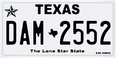 TX license plate DAM2552