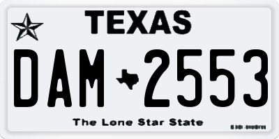 TX license plate DAM2553