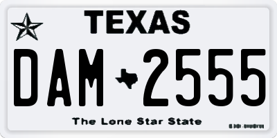 TX license plate DAM2555