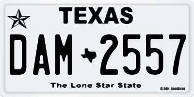 TX license plate DAM2557