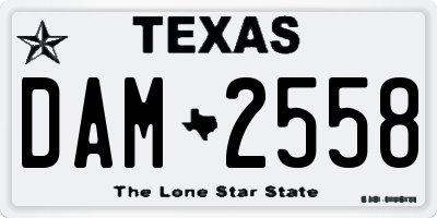 TX license plate DAM2558