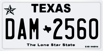 TX license plate DAM2560