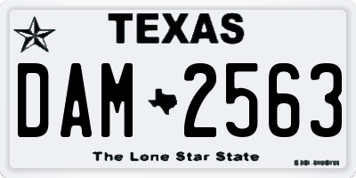 TX license plate DAM2563